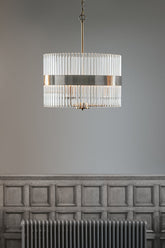 Laura Ashley Alexa 3lt Pendant Glass and Polished Nickel Small